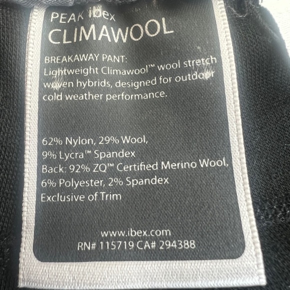 Ibex Breakaway 2 Pants Peak wines Clima Wool - Picture 5 of 9